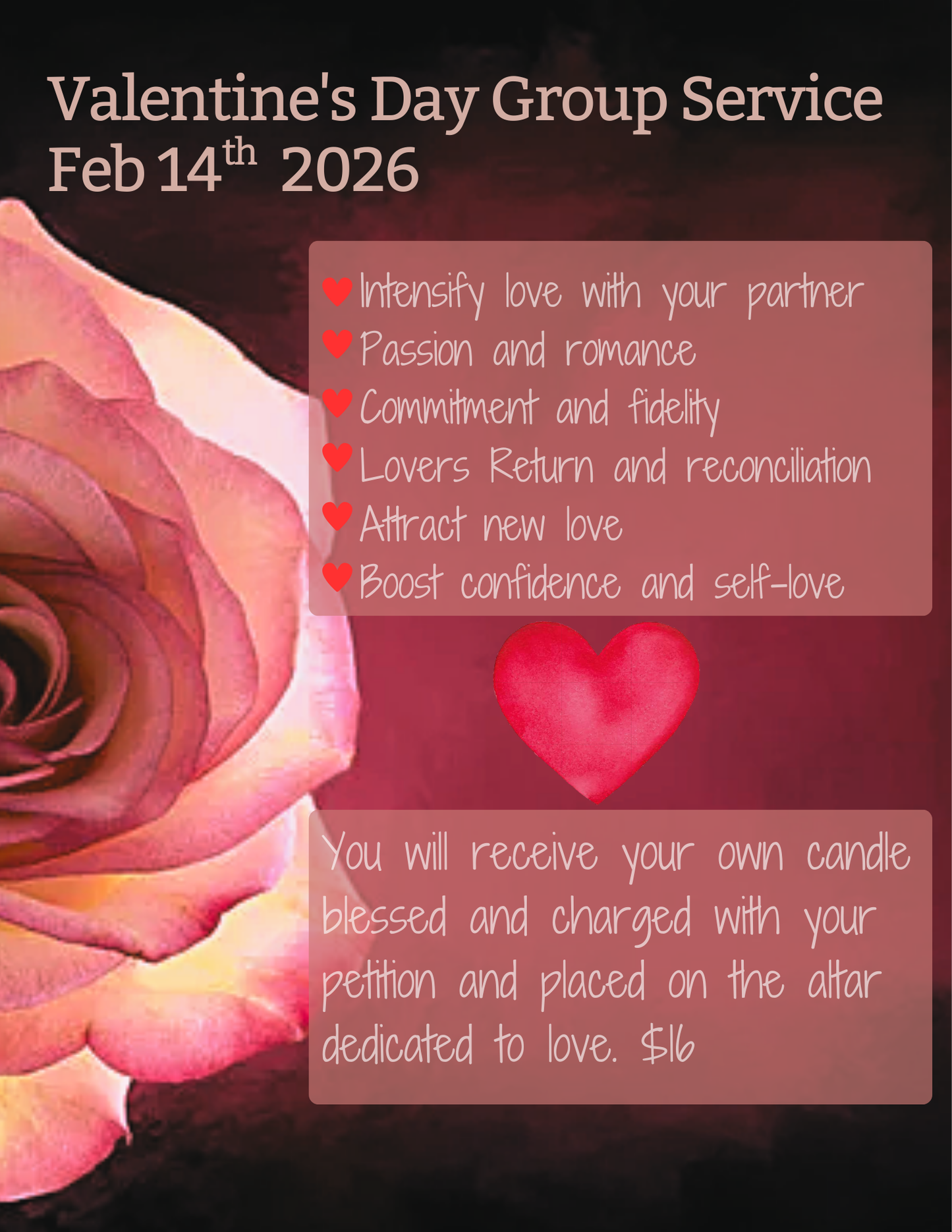 Valentine’s Love Group Ritual Service Feb 14 2026