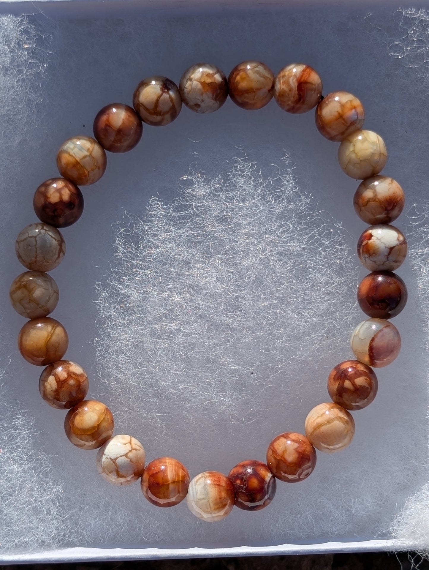 Lions Gate Spiritually Fixed Snake Skin Agate Bracelet