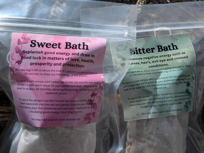 Bitter and Sweet Baths curses, hexes, bad luck, evil eye, crossed conditions, luck, love etc
