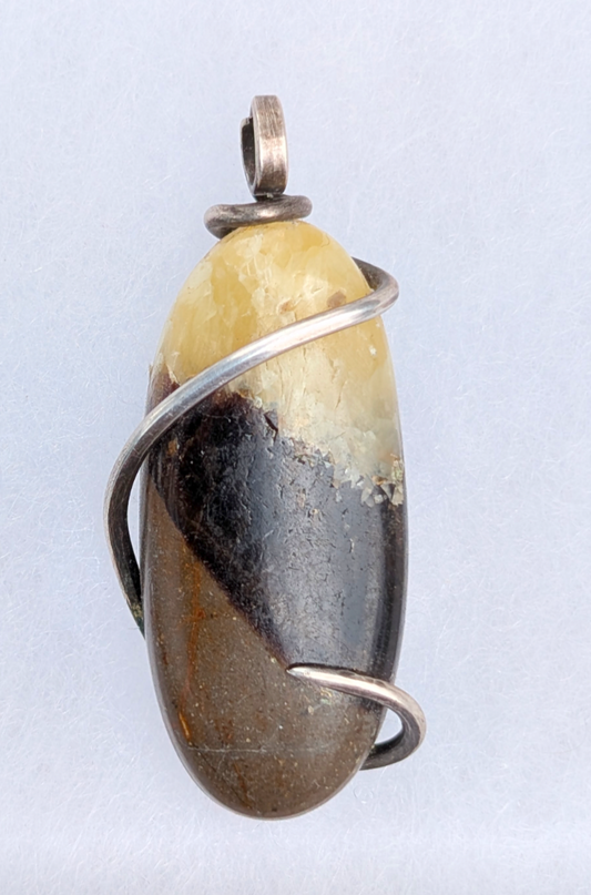 Lions Gate Spiritually Fixed Septarian (Dragon Stone) Sterling Silver Necklace