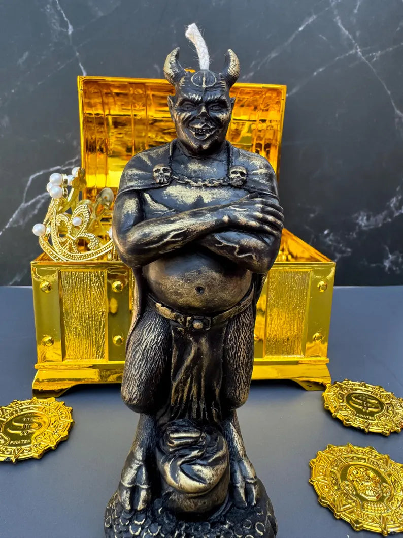 Lord Mammon Wealth & Success Candle – Beeswax Ritual Candle for Money, Finance & Abundance