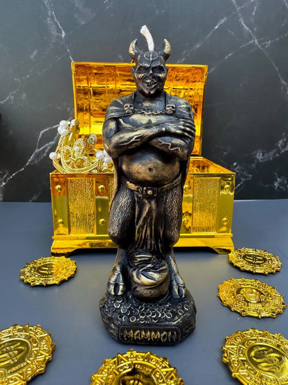 Lord Mammon Wealth & Success Candle – Beeswax Ritual Candle for Money, Finance & Abundance