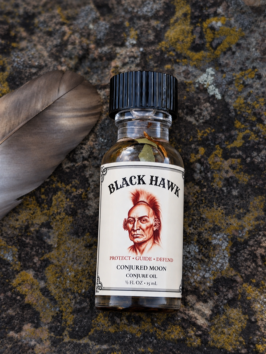 Black Hawk Conjure Oil for protection, guidance and spiritual defense by Conjured Moon