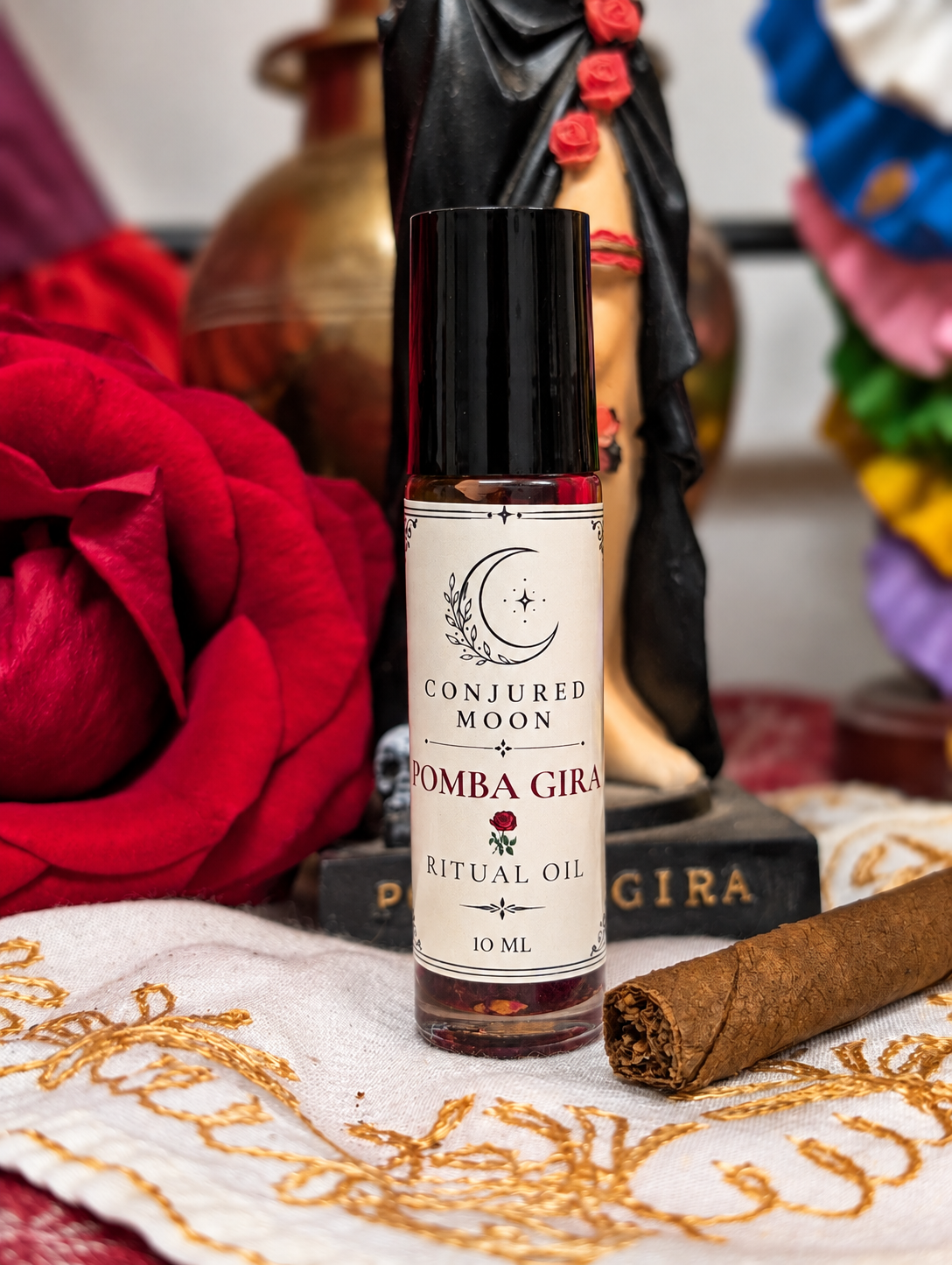 Pomba Gira Ritual Oil roll-on with red rose