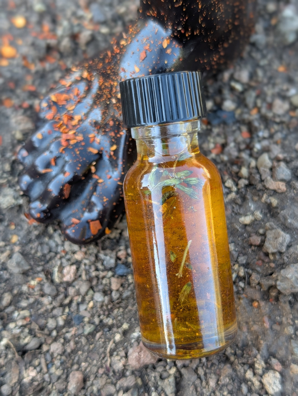 Handmade Hot Foot Oil with herbs and botanicals